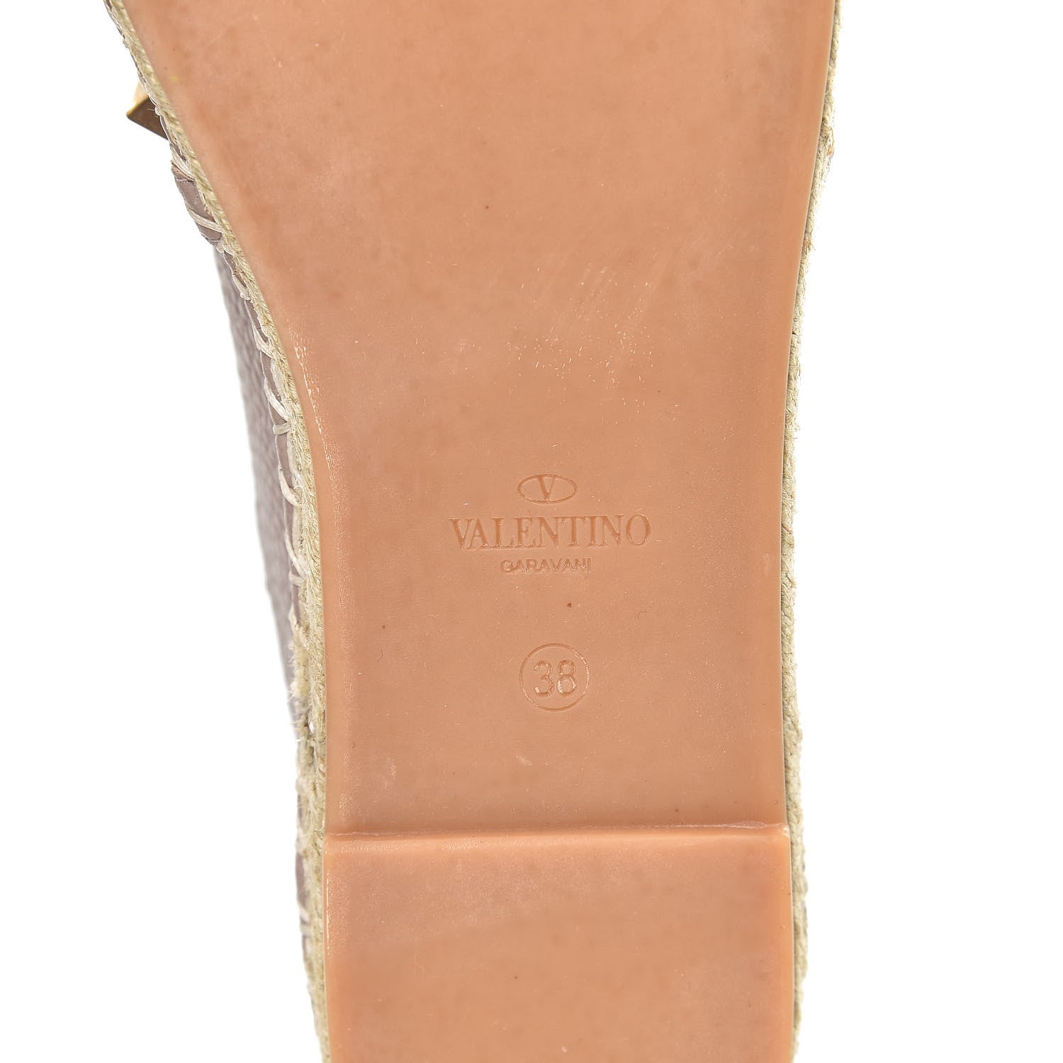 Valentino Garavani Pebbled Calfskin Rockstud Espadrilles 38 Poudre 6 of 8