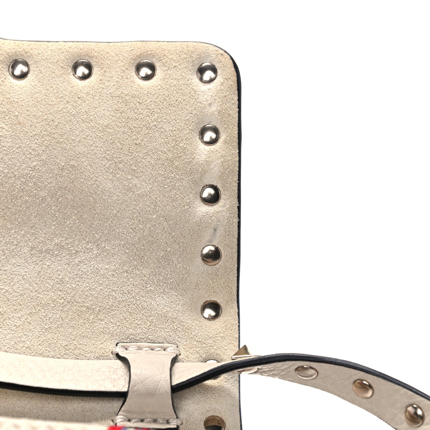 Valentino Garavani Pebbled Calfskin Embroidered Medium Rockstud Flip Lock Crossbody Bag Ivory 6 of 10