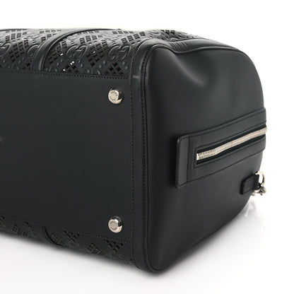 Gucci Calfskin Cut Out GG Embossed Medium Duffle Bag Black 8 of 8