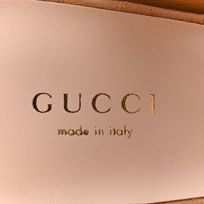 Gucci Kid Scamosciato Wooden Interlocking G Cut-Out 30/120mm Platform Sandals 38 Crystal Sand 7 of 9