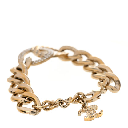 Chanel Baguette Crystal Quilted CC Chain Bracelet Gold 3 of 5
