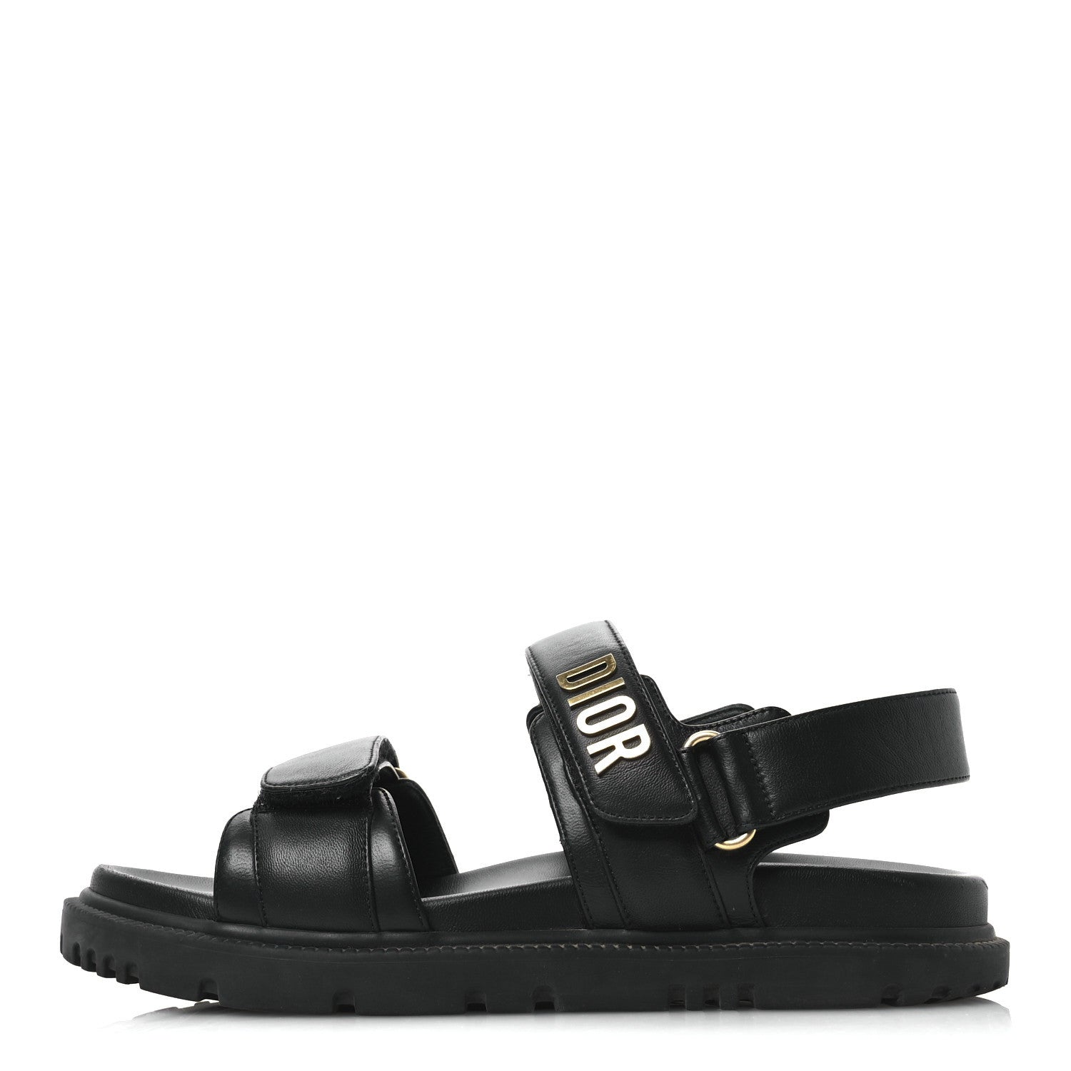 Christian Dior Lambskin Dioract 10mm Sandals 37.5 Black 1 of 10