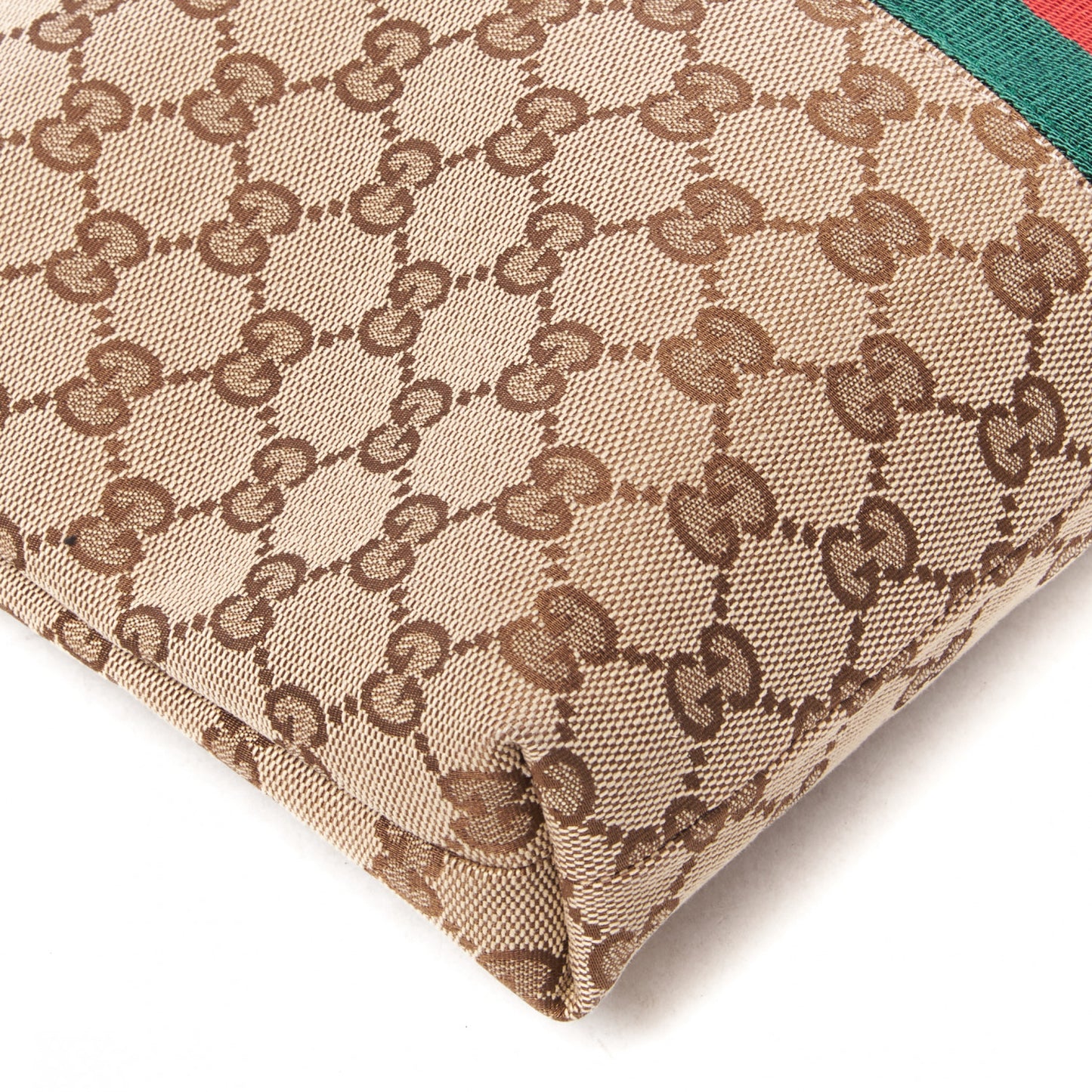 GG Monogram Web Flat Messenger Bag Dark Brown