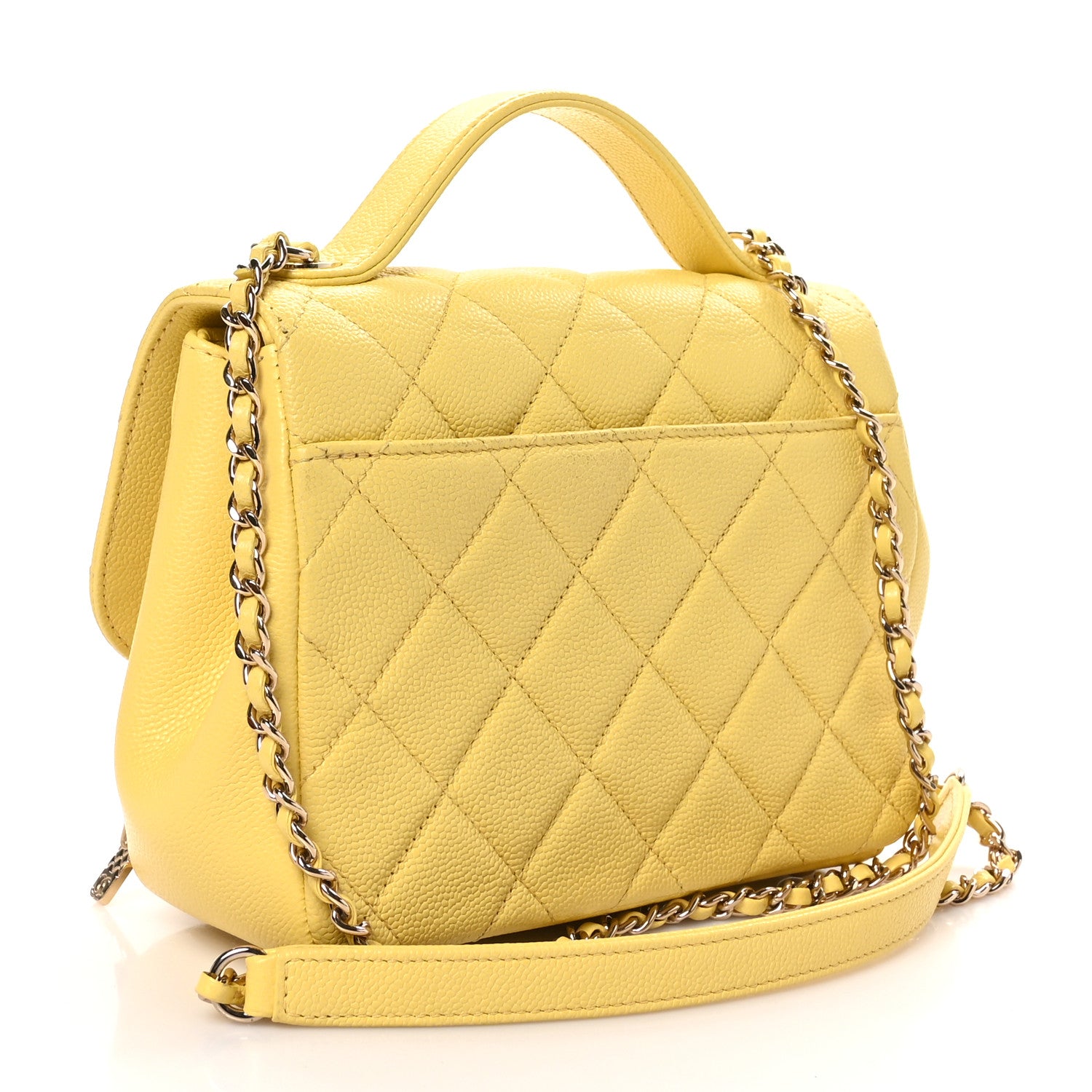 Chanel Caviar Quilted Small Business Affinity Flap Yellow 3 of 11