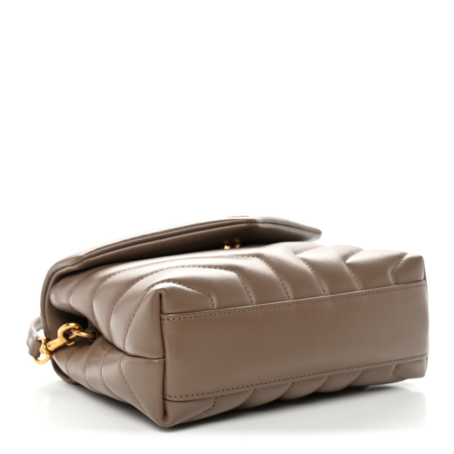 Saint Laurent Calfskin Y Quilted Monogram Toy Loulou Crossbody Bag Taupe 4 of 12