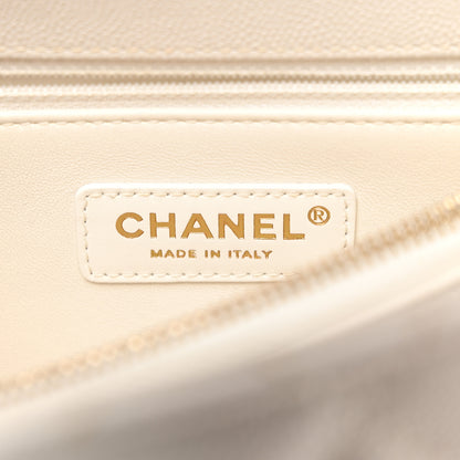 Chanel Caviar Quilted Small Coco Handle Flap White 7 of 10