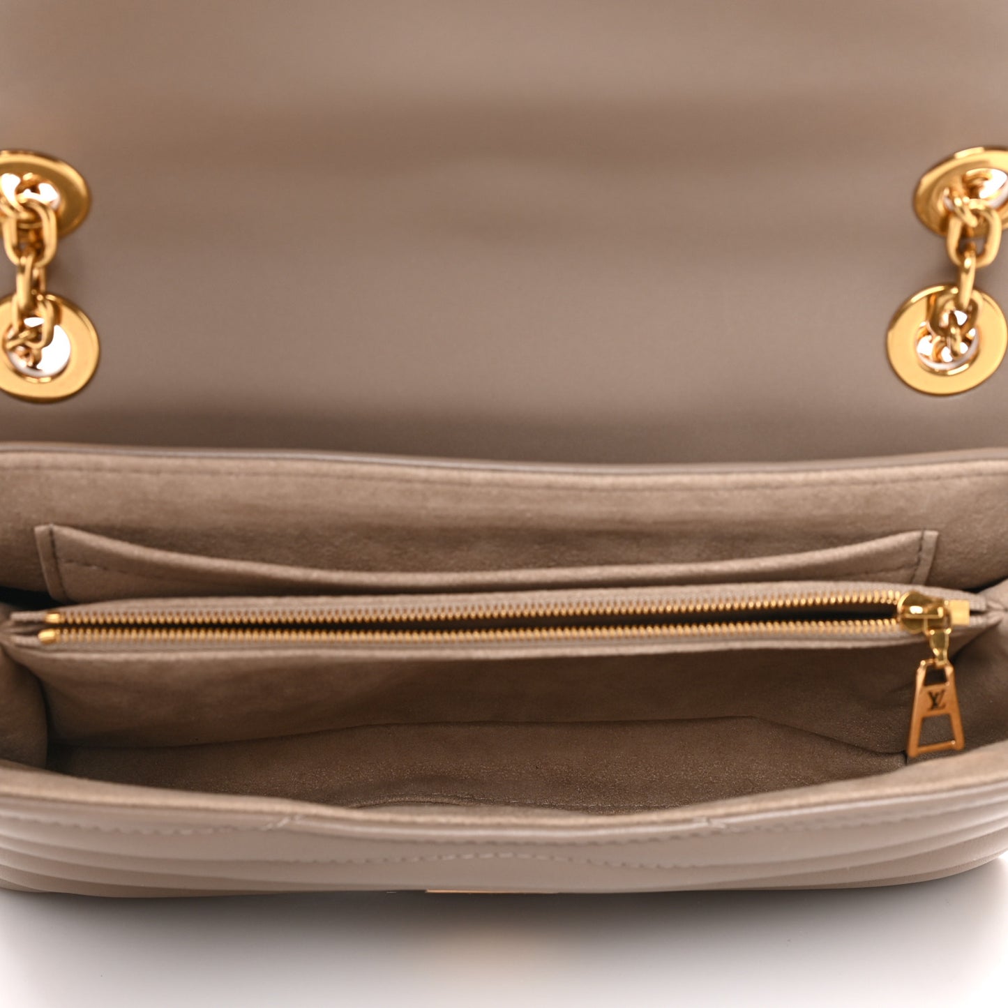 Calfskin LV New Wave Chain Bag Taupe