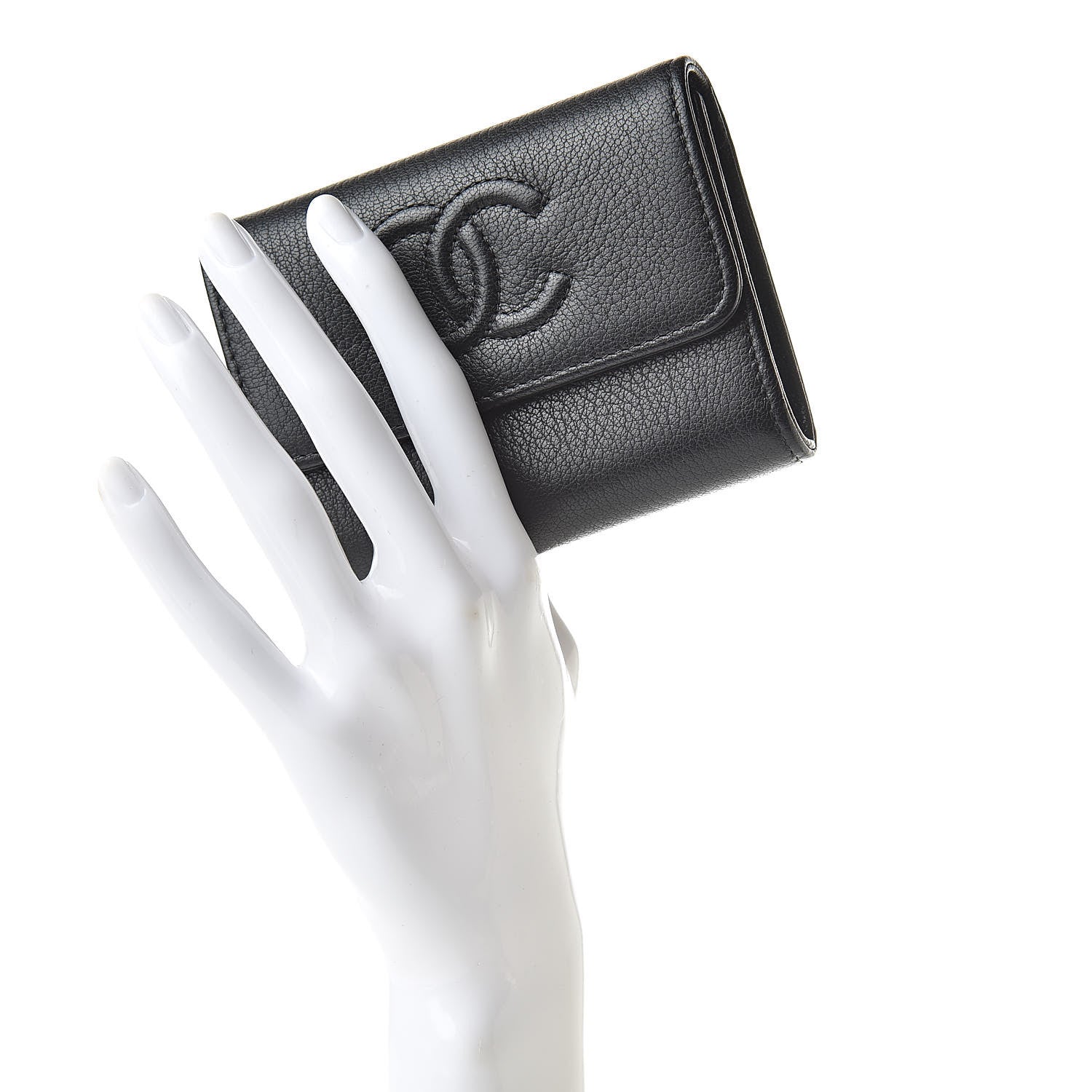 Chanel Calfskin Timeless CC Card Holder Wallet Black 2 of 9