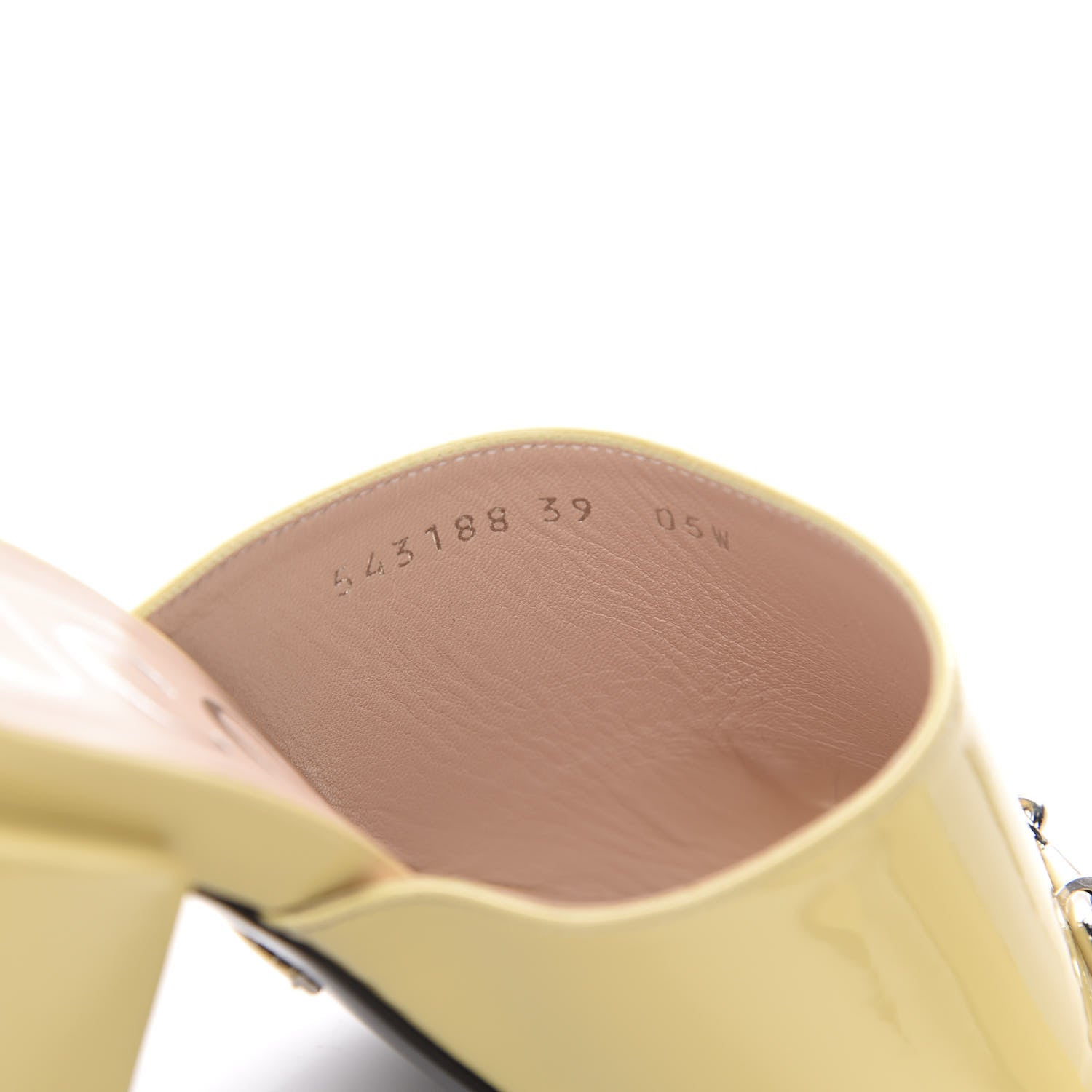 Gucci Patent Lexi Horsebit Mid-Heel Slide Sandals 39 Burro 8 of 9