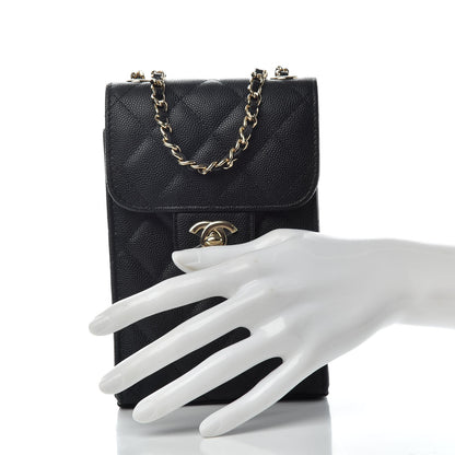Chanel Caviar Quilted Classic Phone Holder Black 2 of 9