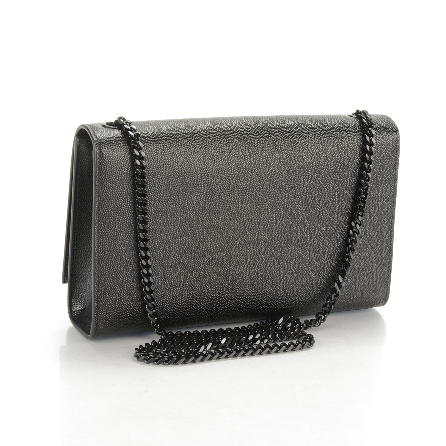 Saint Laurent Grain De Poudre Medium Star Monogram Kate Satchel Black 3 of 6