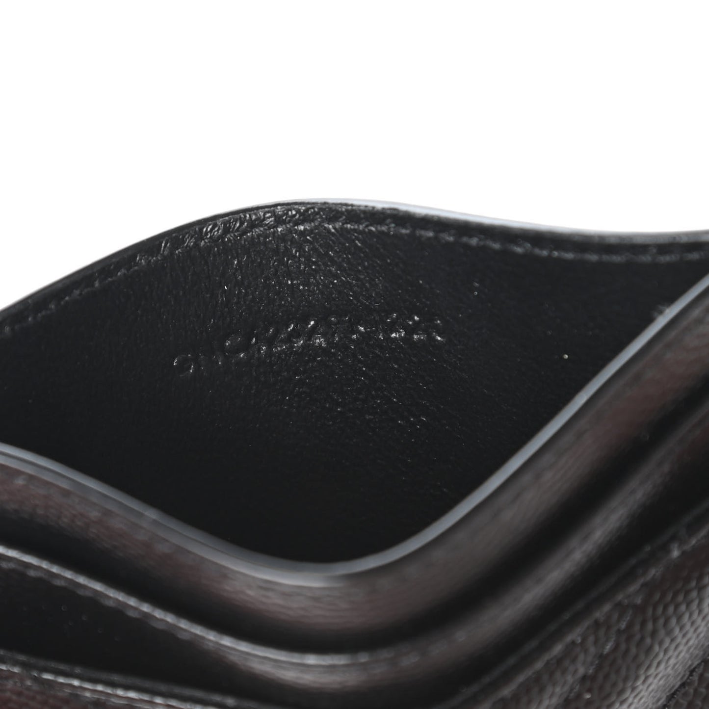 Grain De Poudre Matelasse Chevron Monogram Credit Card Case Black