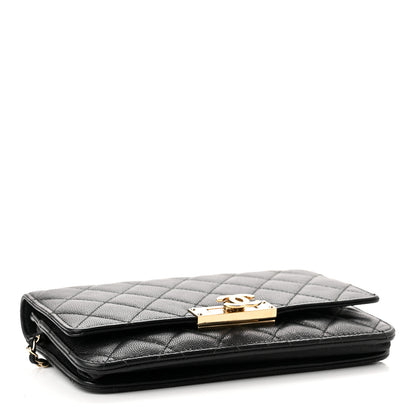 Chanel Caviar Quilted Golden Class Wallet On Chain WOC Black 4 of 12