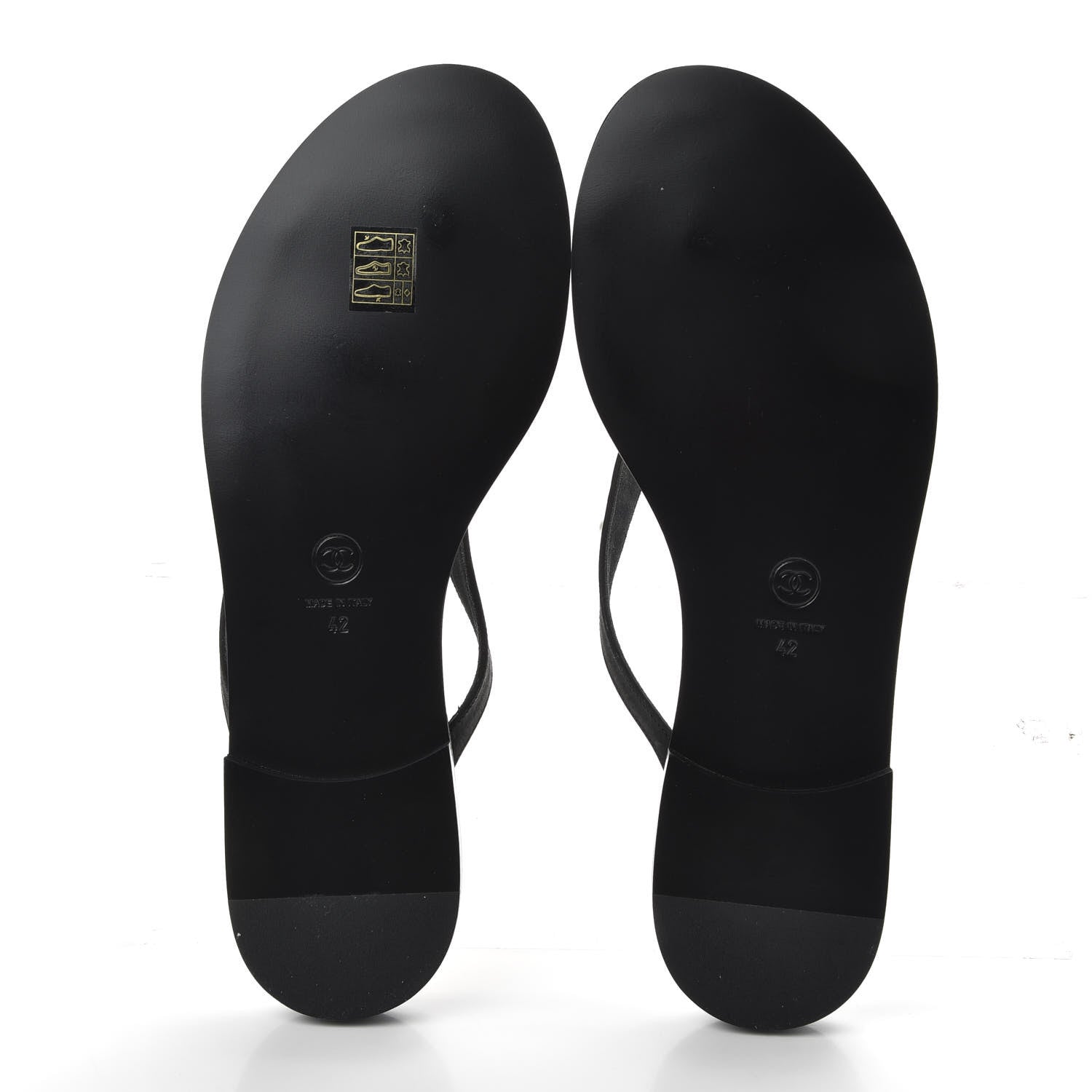 Chanel Suede Pearl Thong Sandals 42 Black 5 of 9