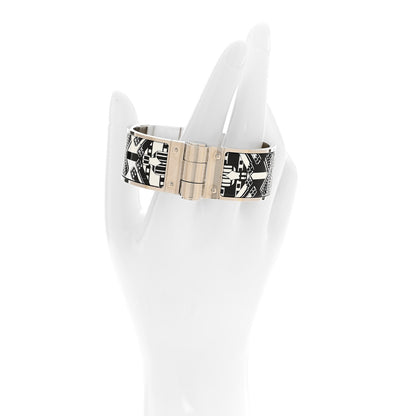 Hermes Enamel Printed Wide Charniere Sangles En ZigZag Hinged Bracelet S Positif Negatif 2 of 4