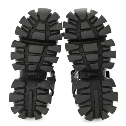 Prada Rubber Nylon Velcro Womens Cloudbust Thunder 50mm Sandals 37 Black 5 of 8