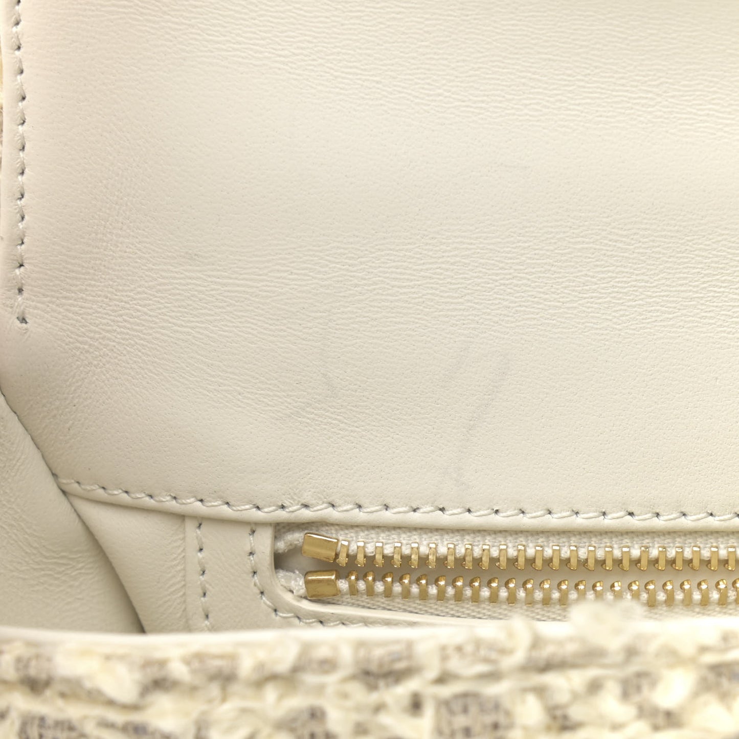 Tweed Cannage Small Caro Bag White