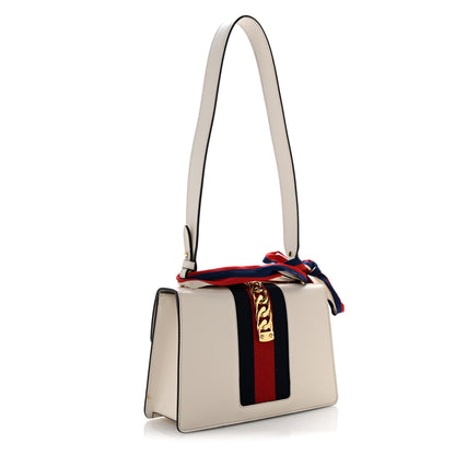 Gucci Calfskin Small Sylvie Shoulder Bag Off White 3 of 12