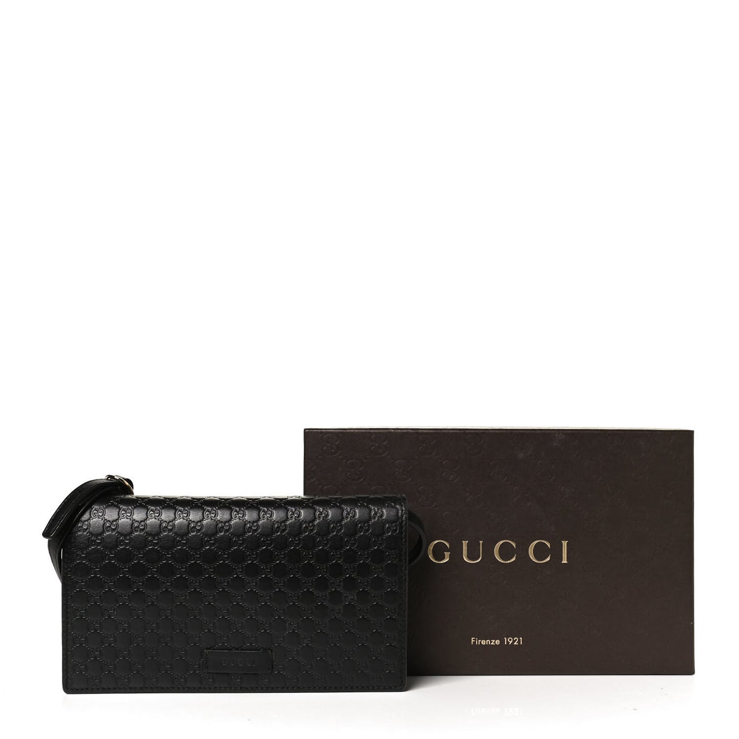 Microguccissima Crossbody Wallet Black