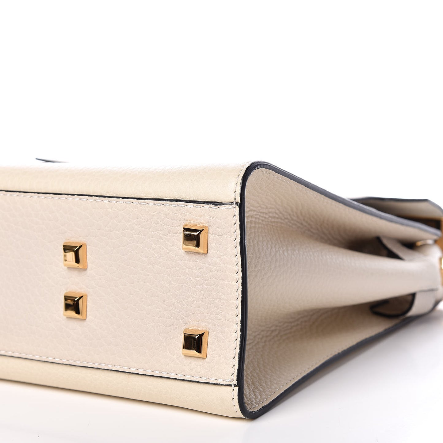 Grained Calfskin Medium My Rockstud Frame Bag Light Ivory