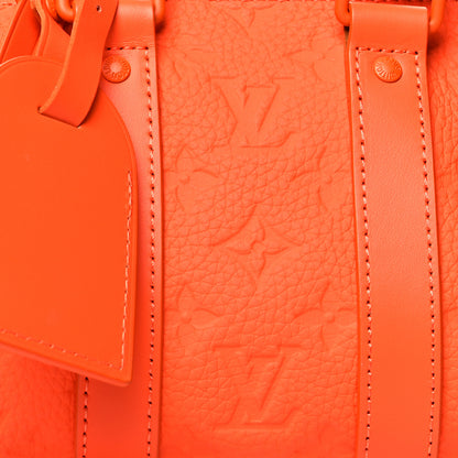 Louis Vuitton Grained Calfskin Aerogram Keepall XS Orange 7 of 14