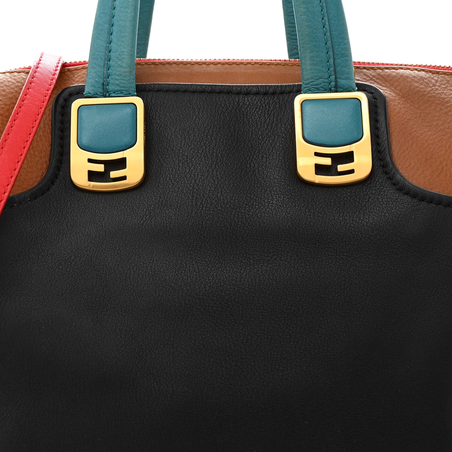 Calfskin Colorblock Large Chameleon Tote Biscotto