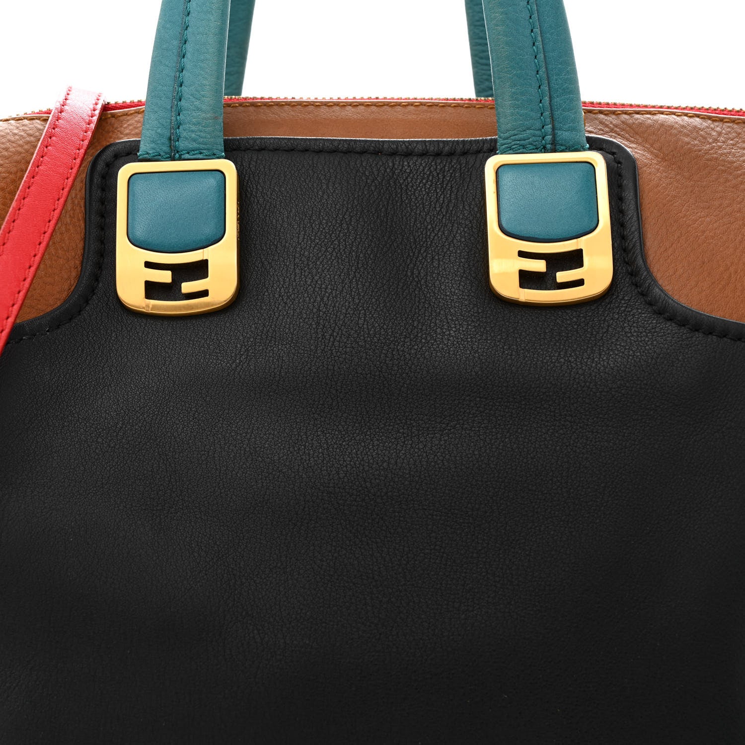 Fendi Calfskin Colorblock Large Chameleon Tote Biscotto 7 of 9