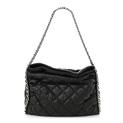 Chanel Washed Lambskin Chain Around Hobo Black 1 of 14