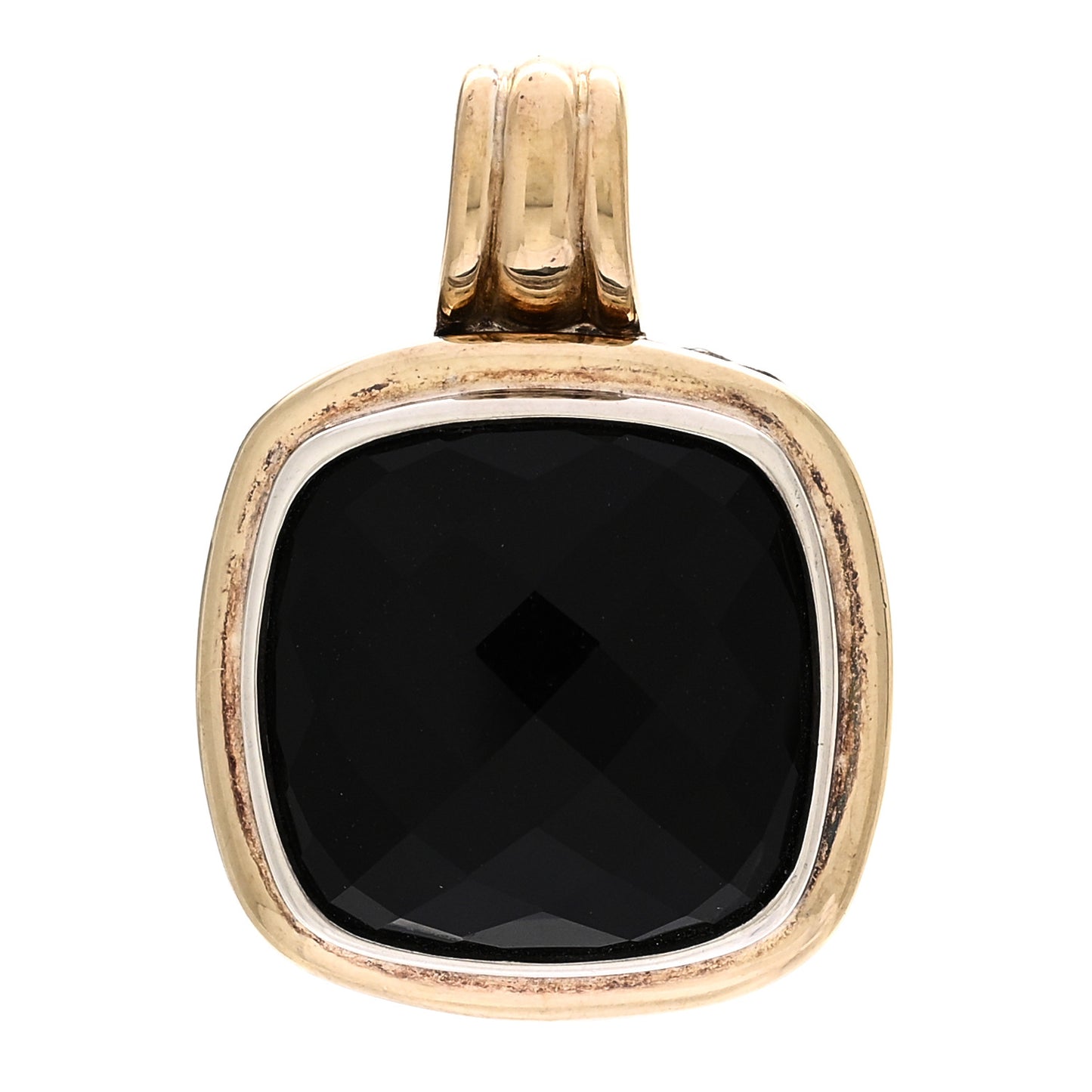Sterling Silver Black Onyx 14mm Albion Enhancer Pendant
