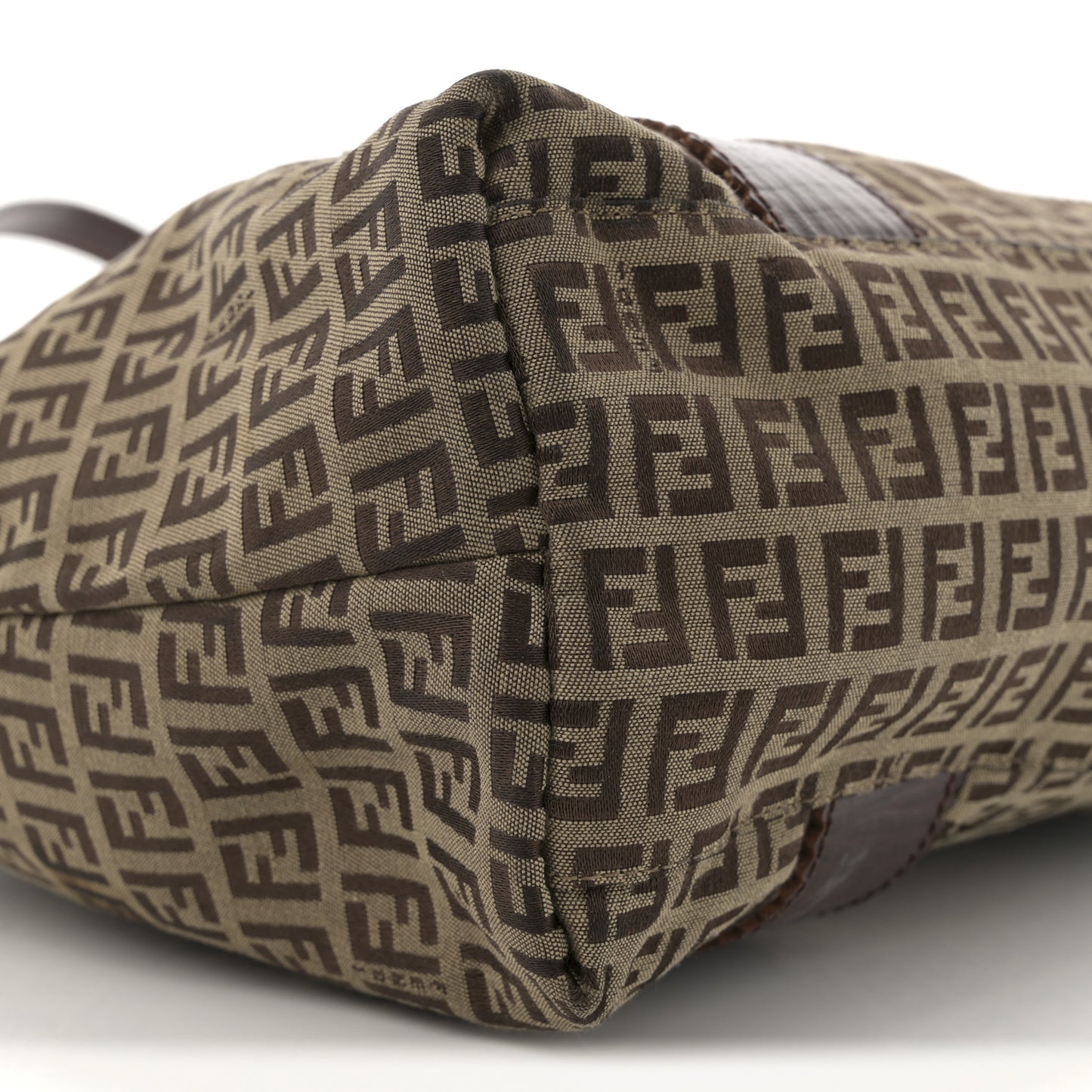 Zucchino Vitello Shopping Zip Tote Mogano Panna Bruciato