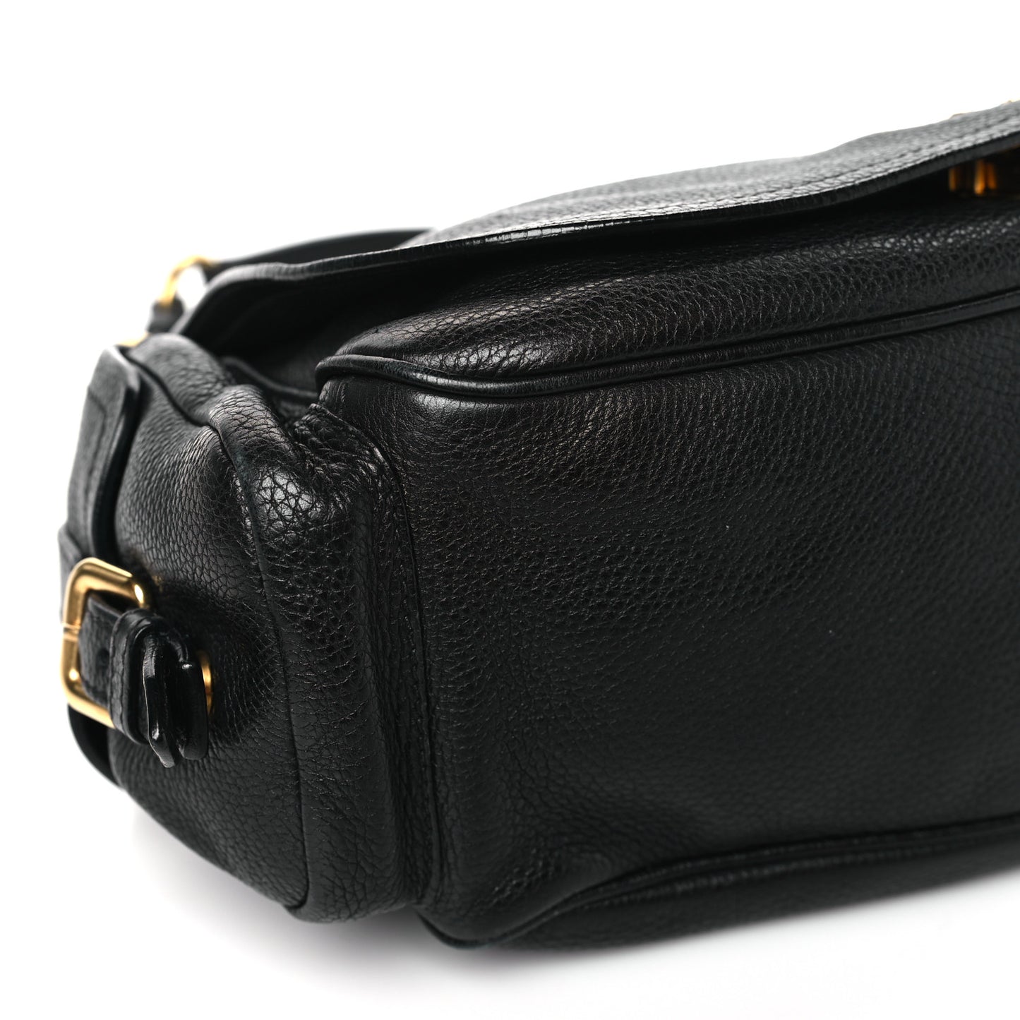 Vitello Daino Shoulder Bag Black