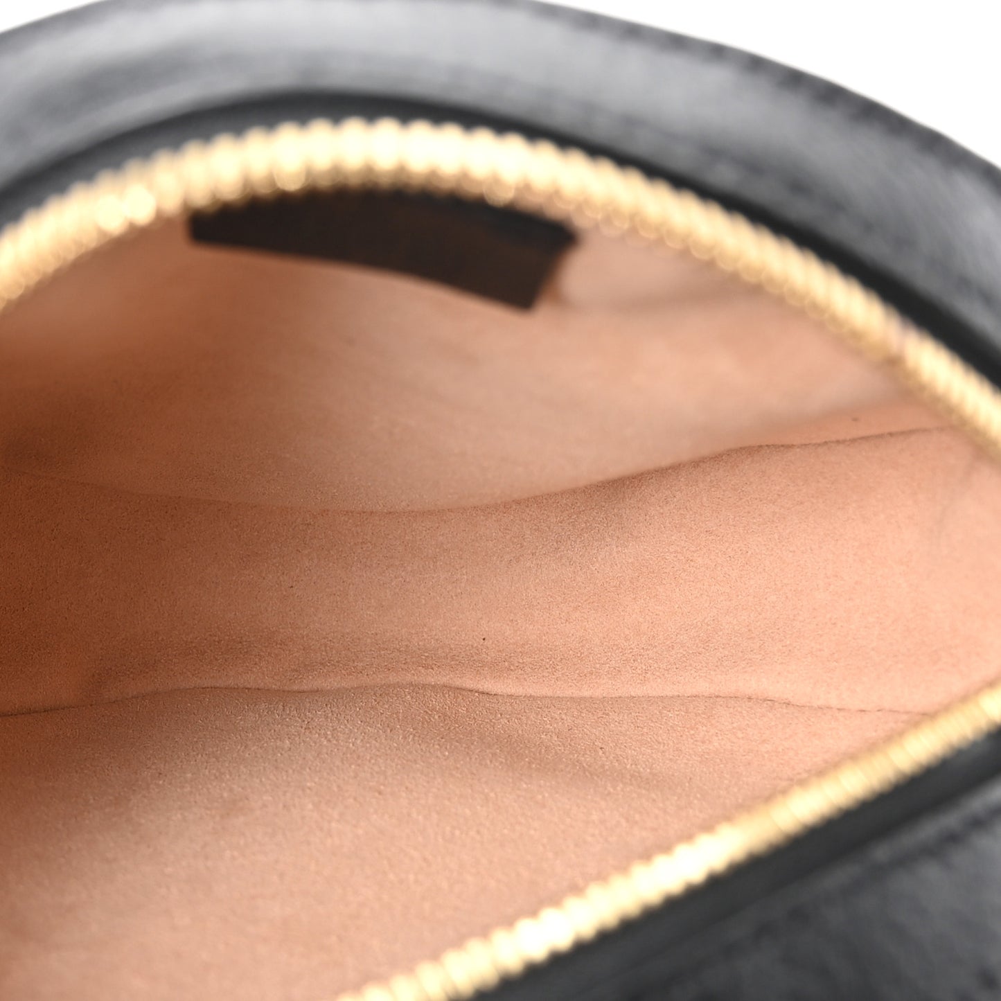 Grained Calfskin Web Mini Ophidia Round Shoulder Bag Black