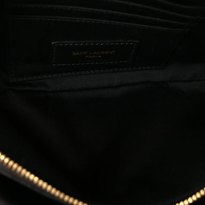 Saint Laurent Grained Lambskin Quilted Mini Becky Double Zip Bag Black 5 of 12