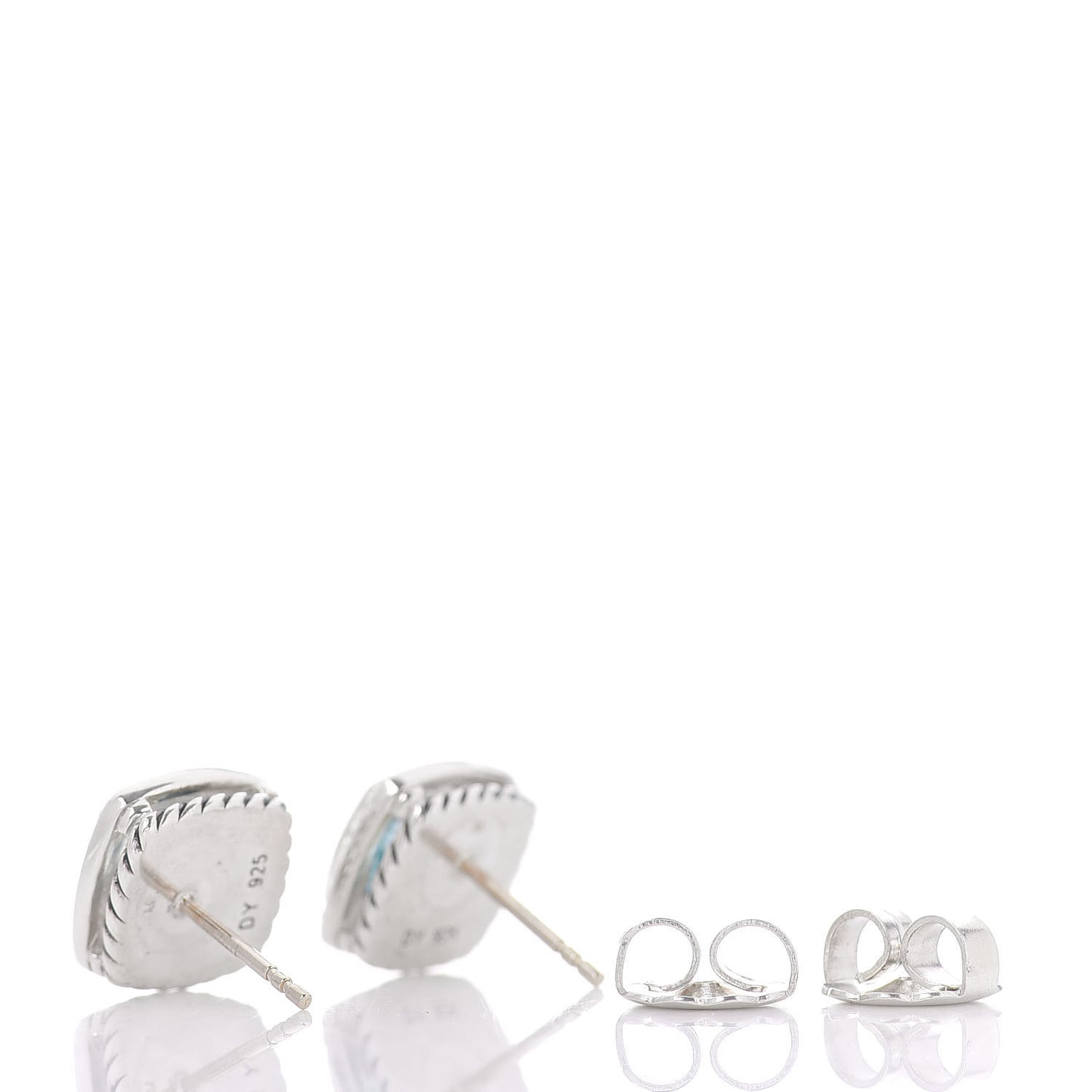 Sterling Silver Diamond Blue Topaz 7mm Petite Albion Earrings