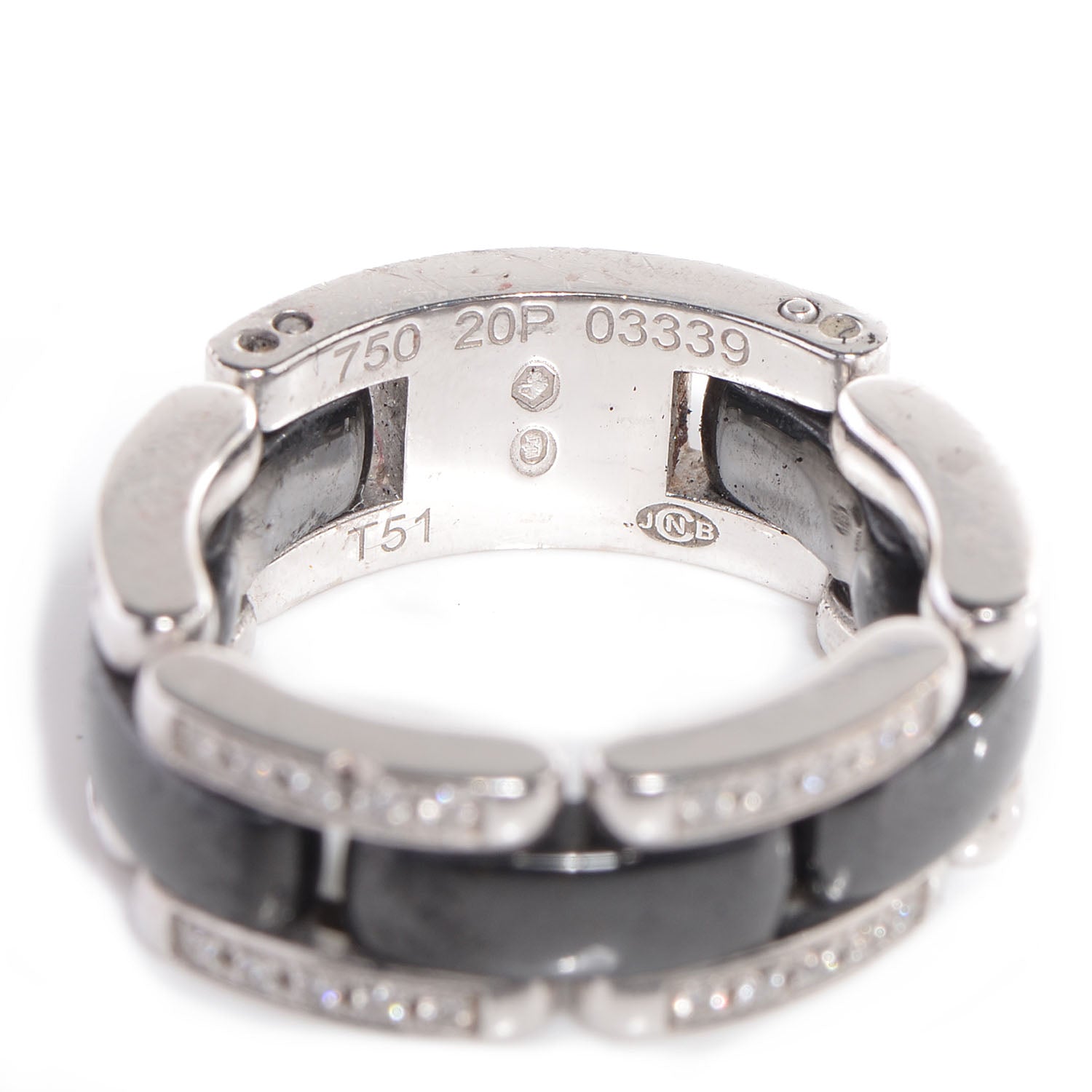 Chanel 18k White Gold Diamond Ceramic Ultra Ring Black Medium 5.75 3 of 6