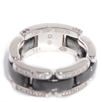 Chanel 18k White Gold Diamond Ceramic Ultra Ring Black Medium 5.75 3 of 6