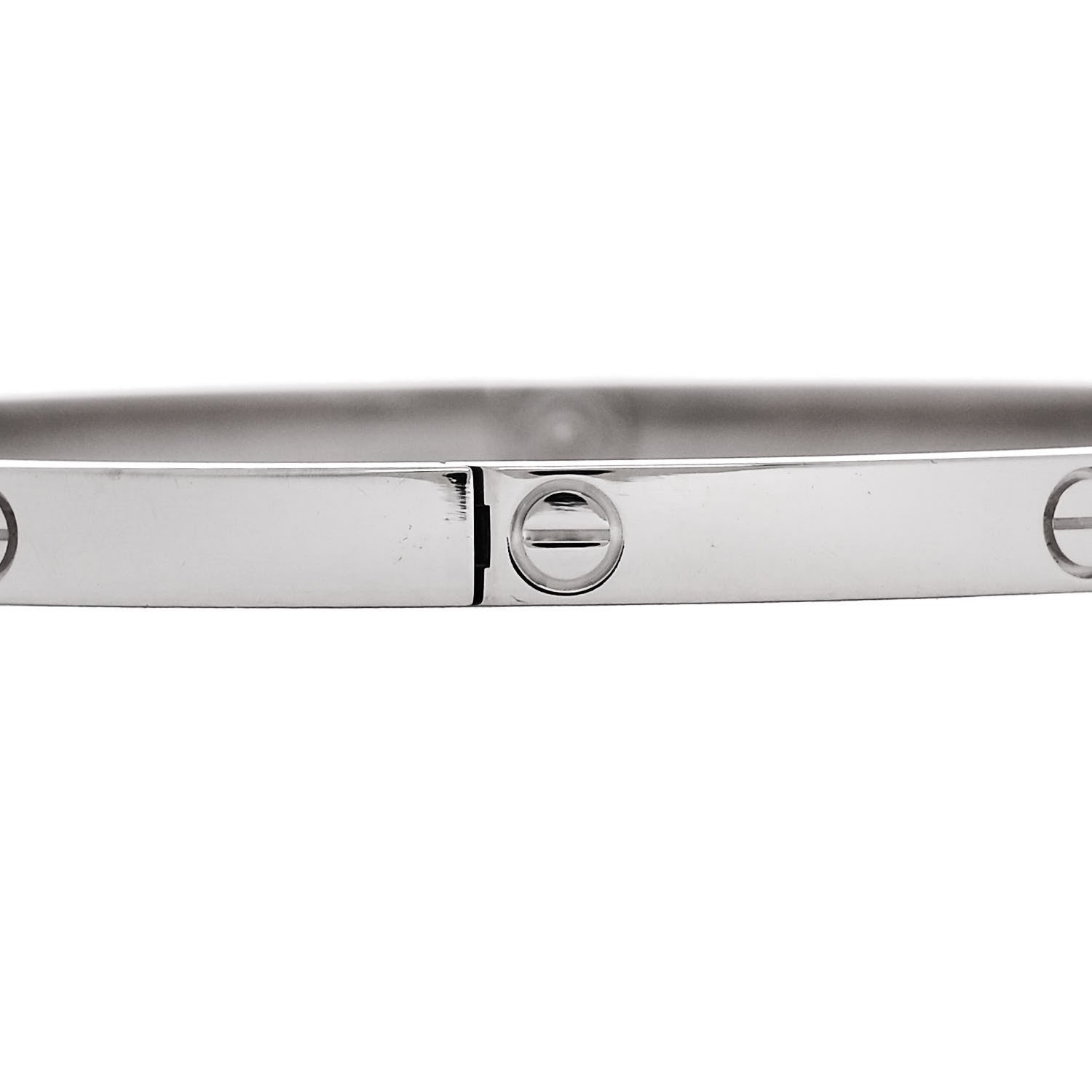 Cartier 18K White Gold Small LOVE Bracelet 18 5 of 8