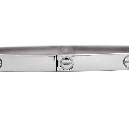 Cartier 18K White Gold Small LOVE Bracelet 18 5 of 8