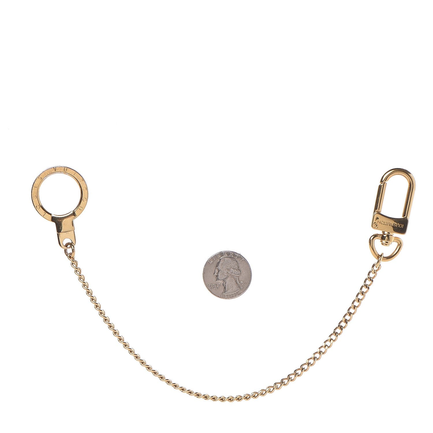 Louis Vuitton Metal Pochette Extender Key Ring Chain Gold 2 of 2