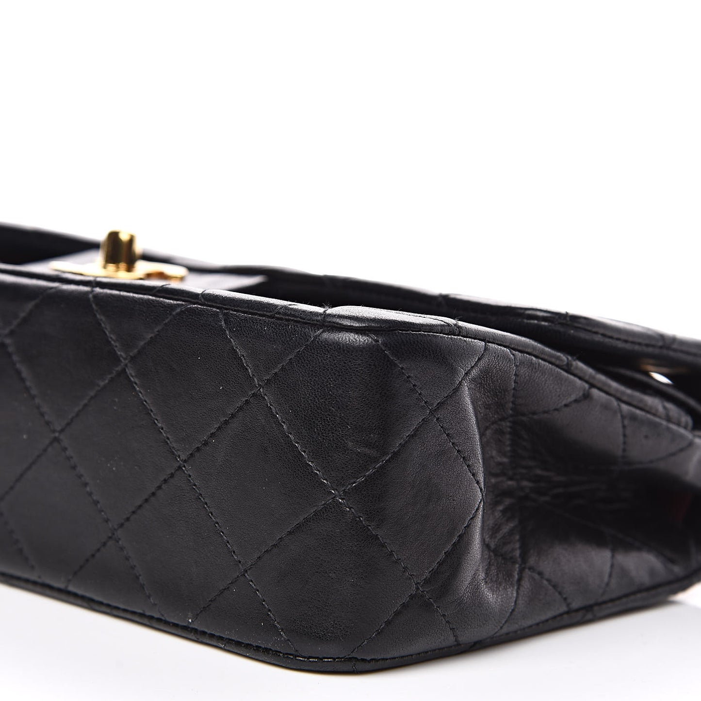 Lambskin Quilted Small Double Flap Black