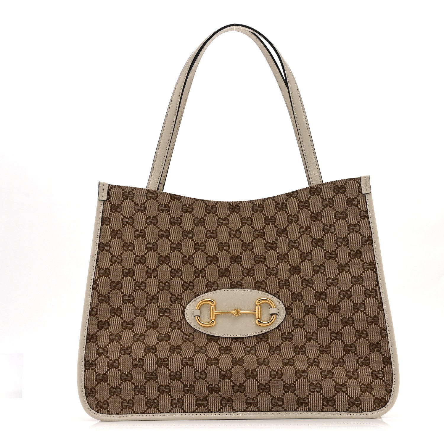 Gucci Monogram New Sakai Calfskin Lux Horsebit 1955 Tote Beige Ebony Mystic White 1 of 11