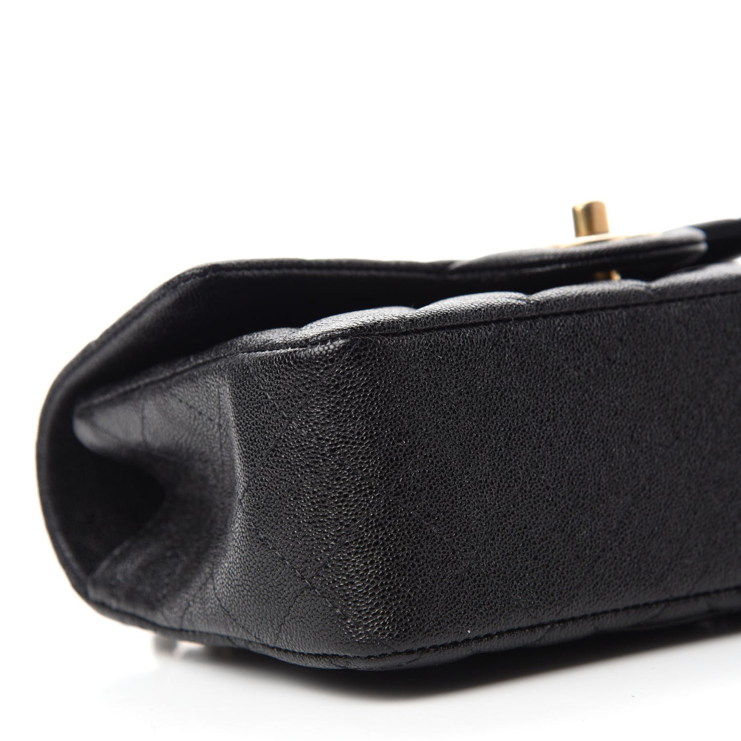 Caviar Quilted Mini Top Handle Rectangular Flap Black