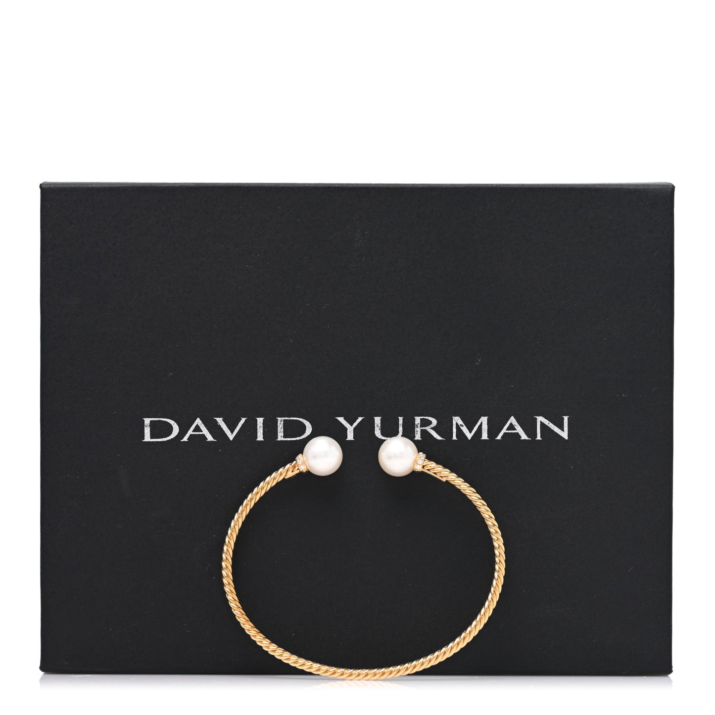 18K Yellow Gold Diamond Cultured Pearl 2.6mm Solari Cablespira Bracelet