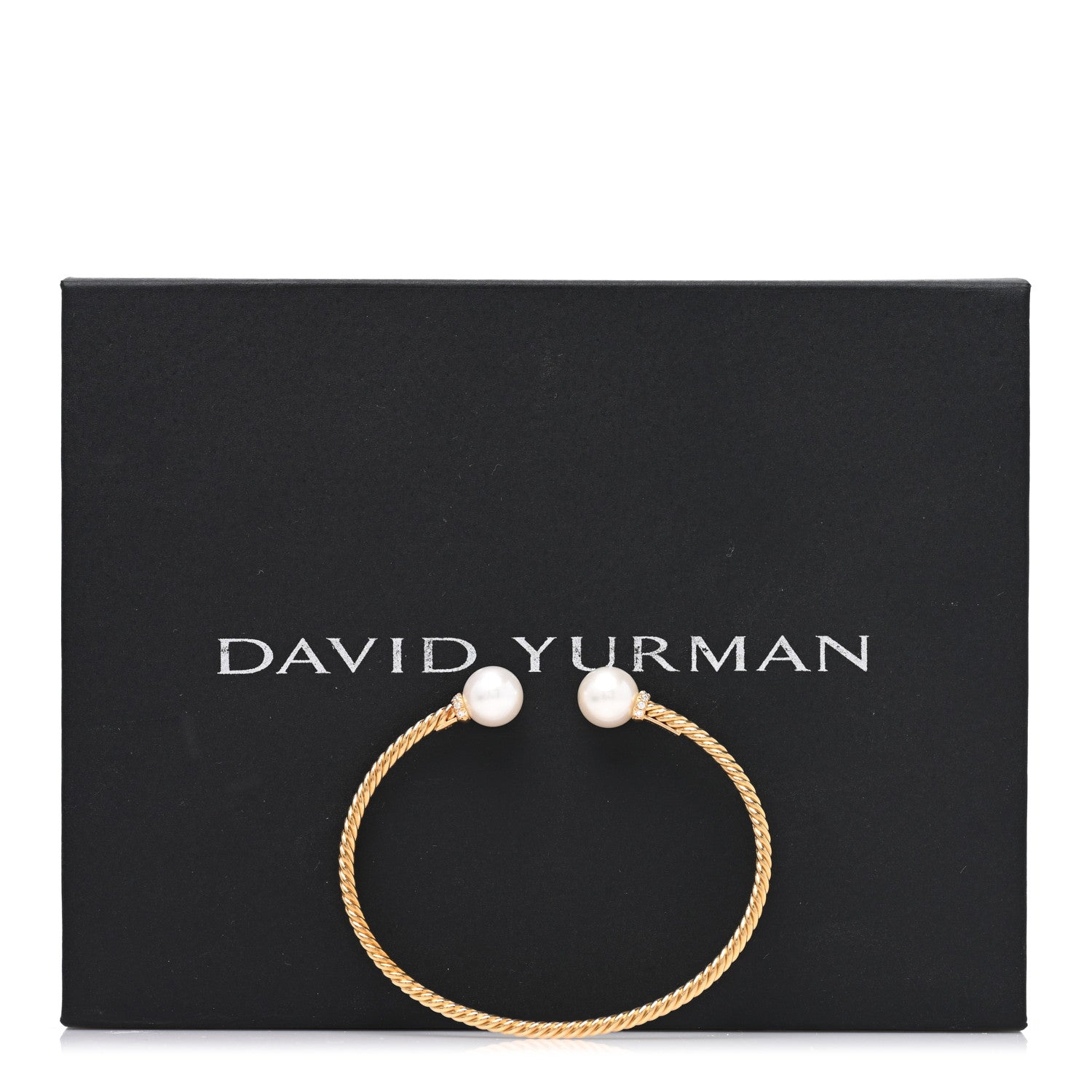 David Yurman 18K Yellow Gold Diamond Cultured Pearl 2.6mm Solari Cablespira Bracelet 4 of 4