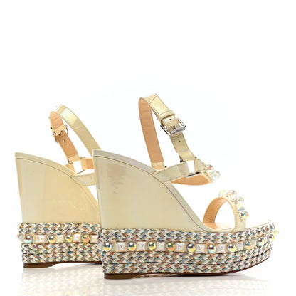 Christian Louboutin Glitter Luminor Cataclou 120 Platform Sandals 38 Off White 4 of 11
