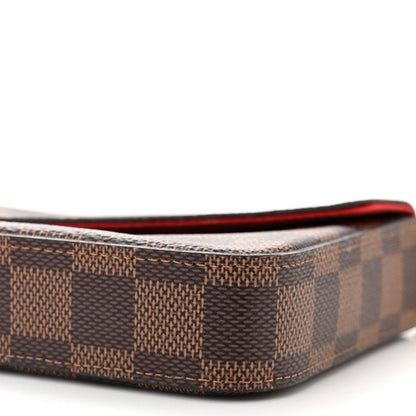 Louis Vuitton Damier Ebene Pochette Felicie Chain Wallet 11 of 12