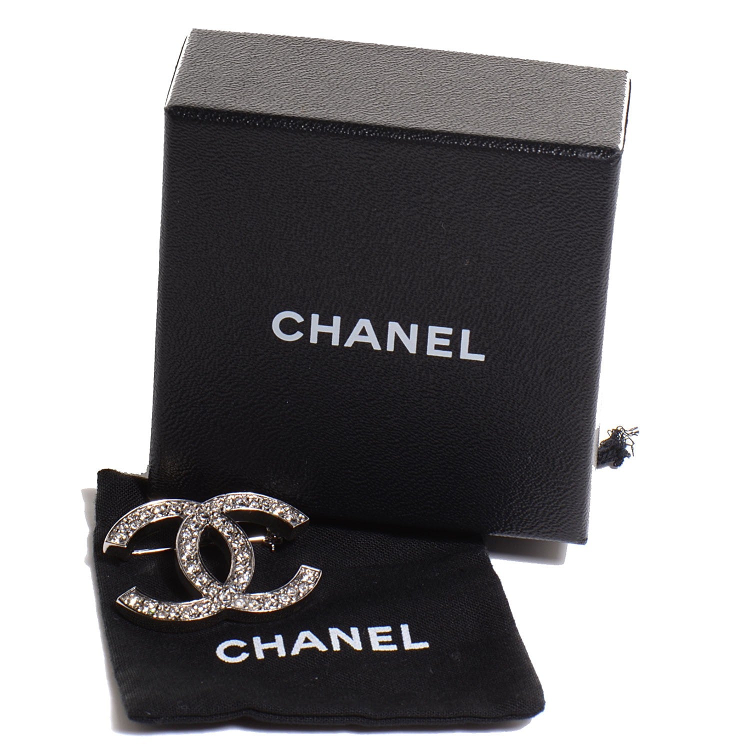 Chanel Crystal CC Brooch Silver 5 of 5