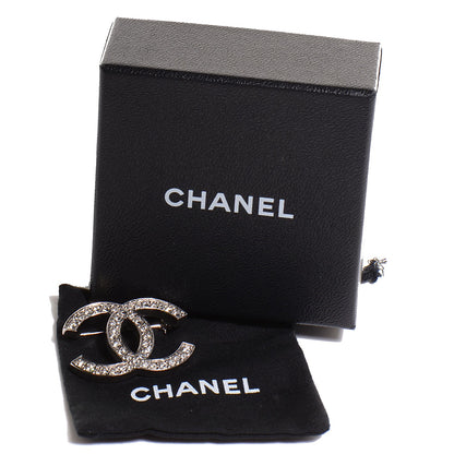 Chanel Crystal CC Brooch Silver 5 of 5