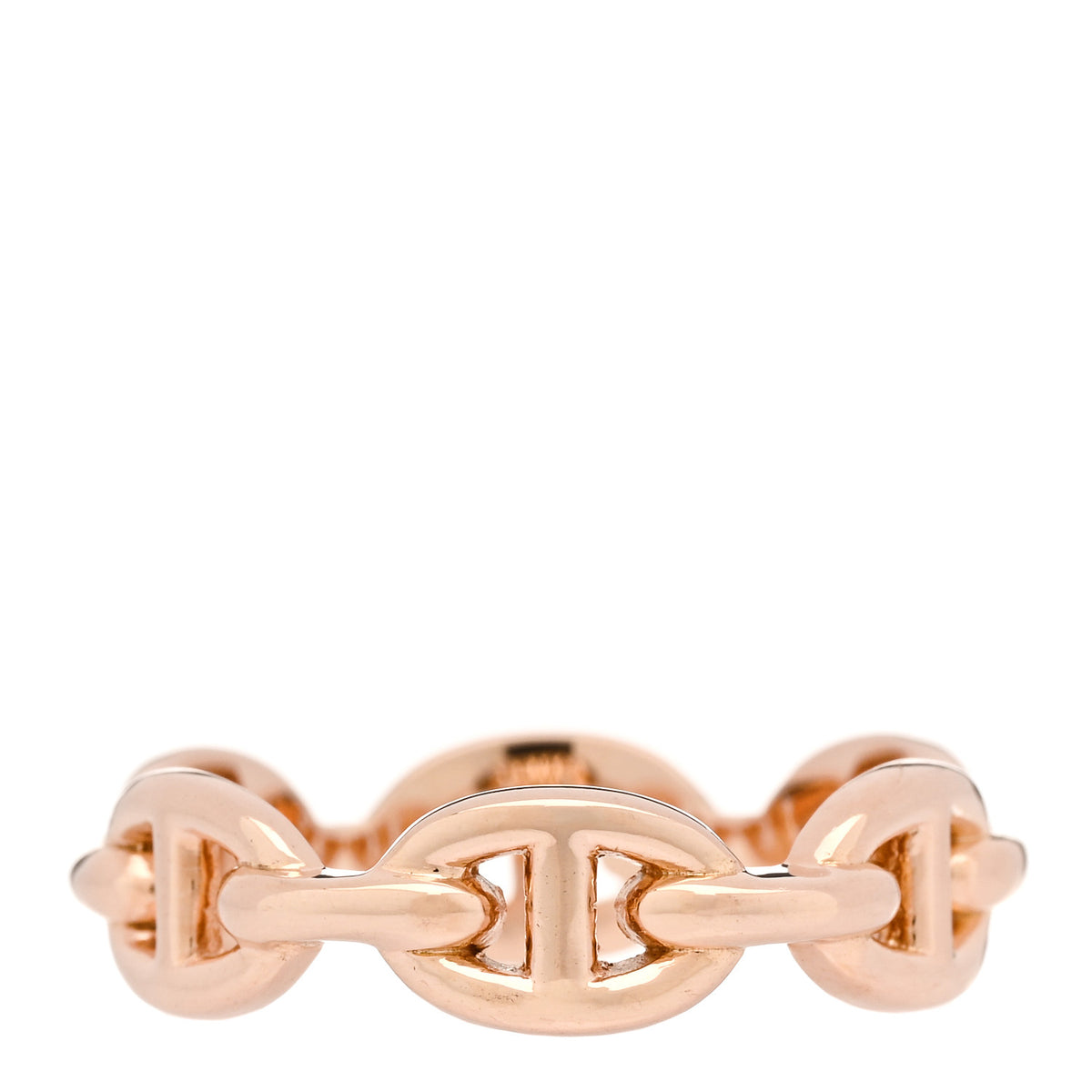 Hermes 18K Rose Gold PM Chaine d'Ancre Enchainee Ring 57 8 3 of 5