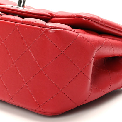 Chanel Lambskin Quilted Mini Square Flap Dark Red 8 of 9